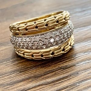 John Hardy Gold Chain Diamond Ring